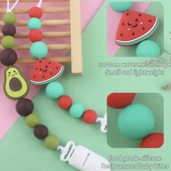 Baby Pacifier Fruit Clip Holder Teething Toys 