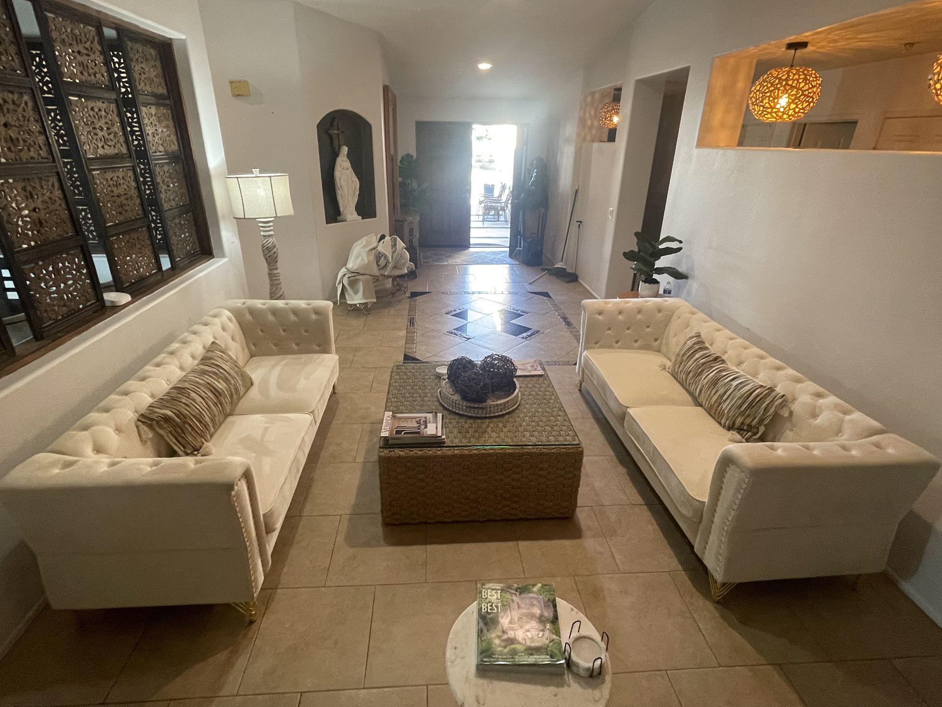 Set Of Two Same Size Modern Sofas