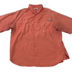Columbia PFG Bahama ll Men’s Pink Button Down Long Sleeve Shirt Size XL