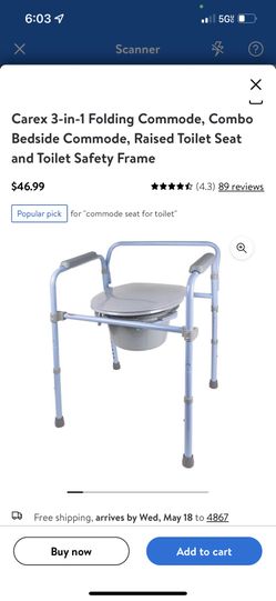 Carex 3-in-1 Folding Commode