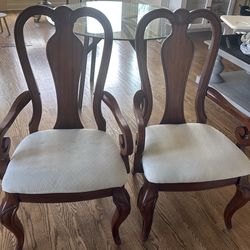 Two dining room arm chairs