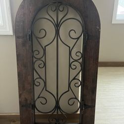 Wooden Tuscan Metal Wall Art Decor Arch