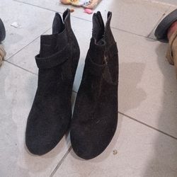 Kelsi Dagger Brooklyn KDB Black Suede Woman Ankle Boots 