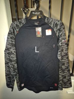ARIAT FRC DURA STRETCH BLACK CAMO PULL OVER SHIRT