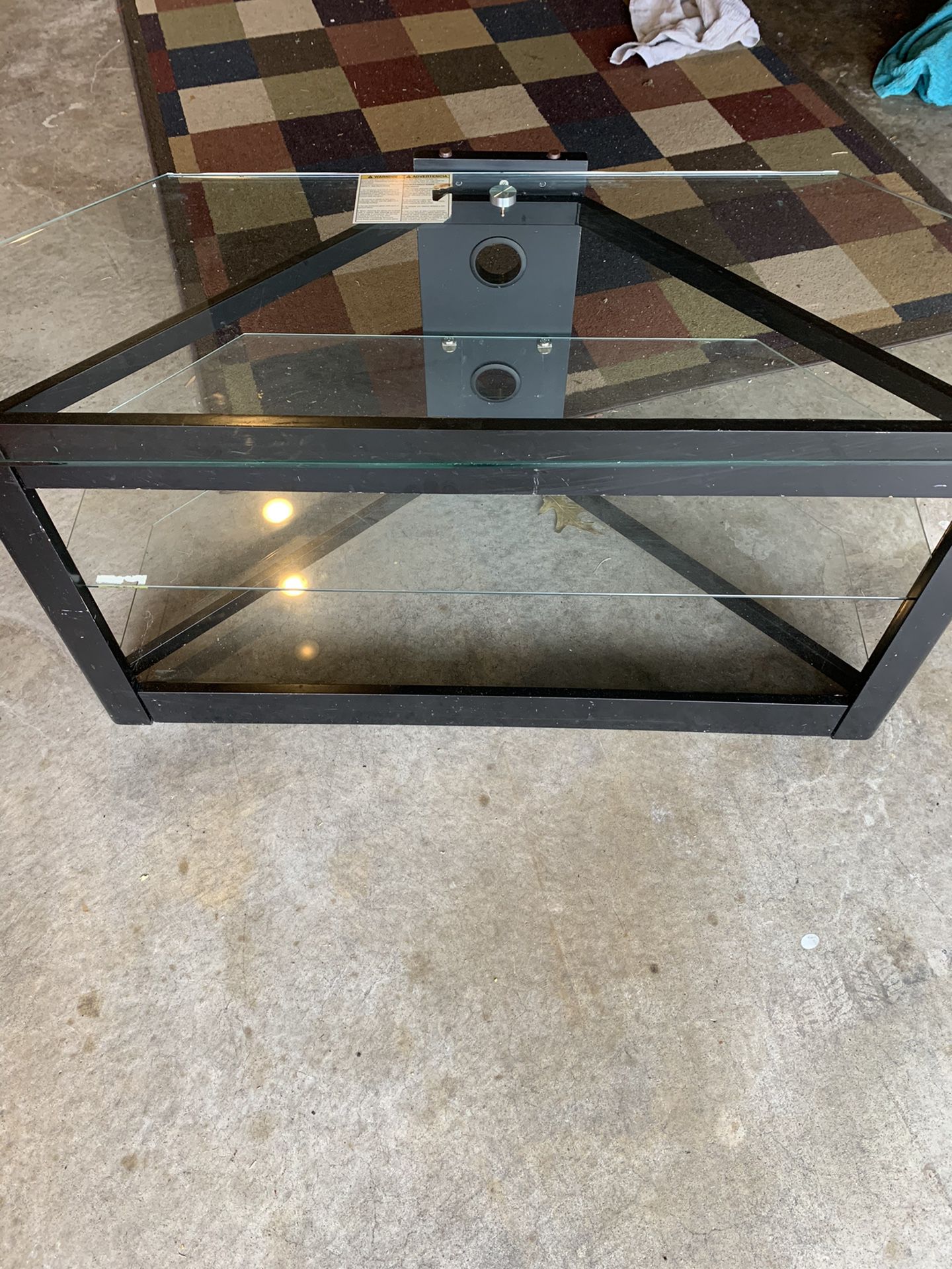 Glass and wood tv stand