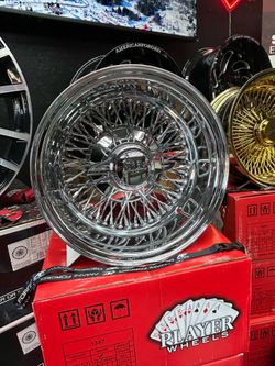 13x7” inch 72 spoke chrome wires $1300