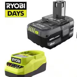 Brand new Ryobi 4.0Ah battery and charger