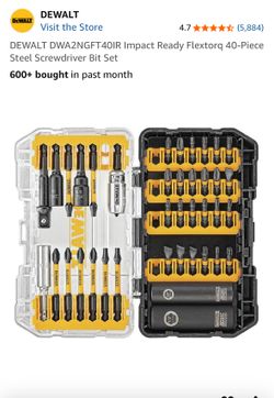 DEWALT DWA2NGFT40IR Impact Ready Flextorq 40-Piece Steel Screwdriver Bit Set
