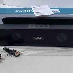 New Mini Speaker Portable Sound Bar Speaker, Dual Pairing - Black 15” W