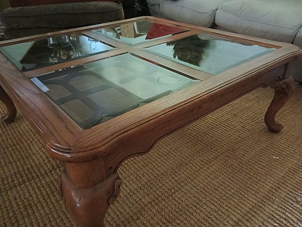 Wood And Glass Coffee Table