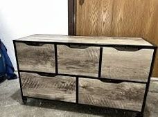 Five drawer storage unit