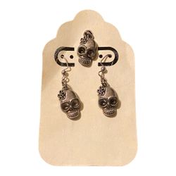 Skull Earrings And Skull Pendant 