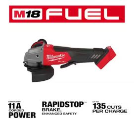 Milwaukee M18 FUEL 18-Volt Lithium-Ion Brushless Cordless 4-1/2 in./6 in. Braking Grinder with Paddle Switch (Tool-Only)