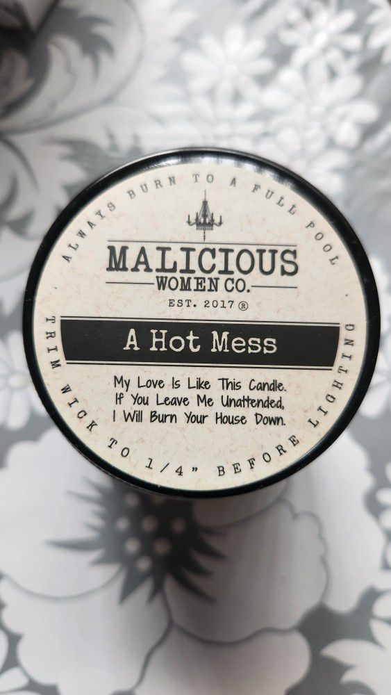 Malicious Women Candle "A Hot Mess" New - Red Hot Cinnamon & Black Tea