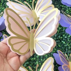 6 Mix Size Butterflies For Nursery Decoration Or Birthday 