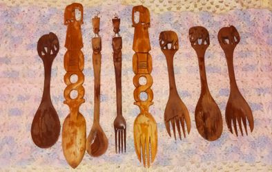 Plates and Wooden Utensils