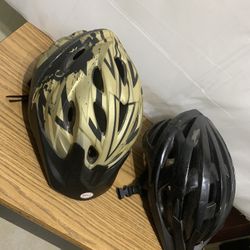 2 Bike Helmets.   (Adjustable, From 52 to 59 Centimeters Head Circumference) Adjustable Rotational knob. 