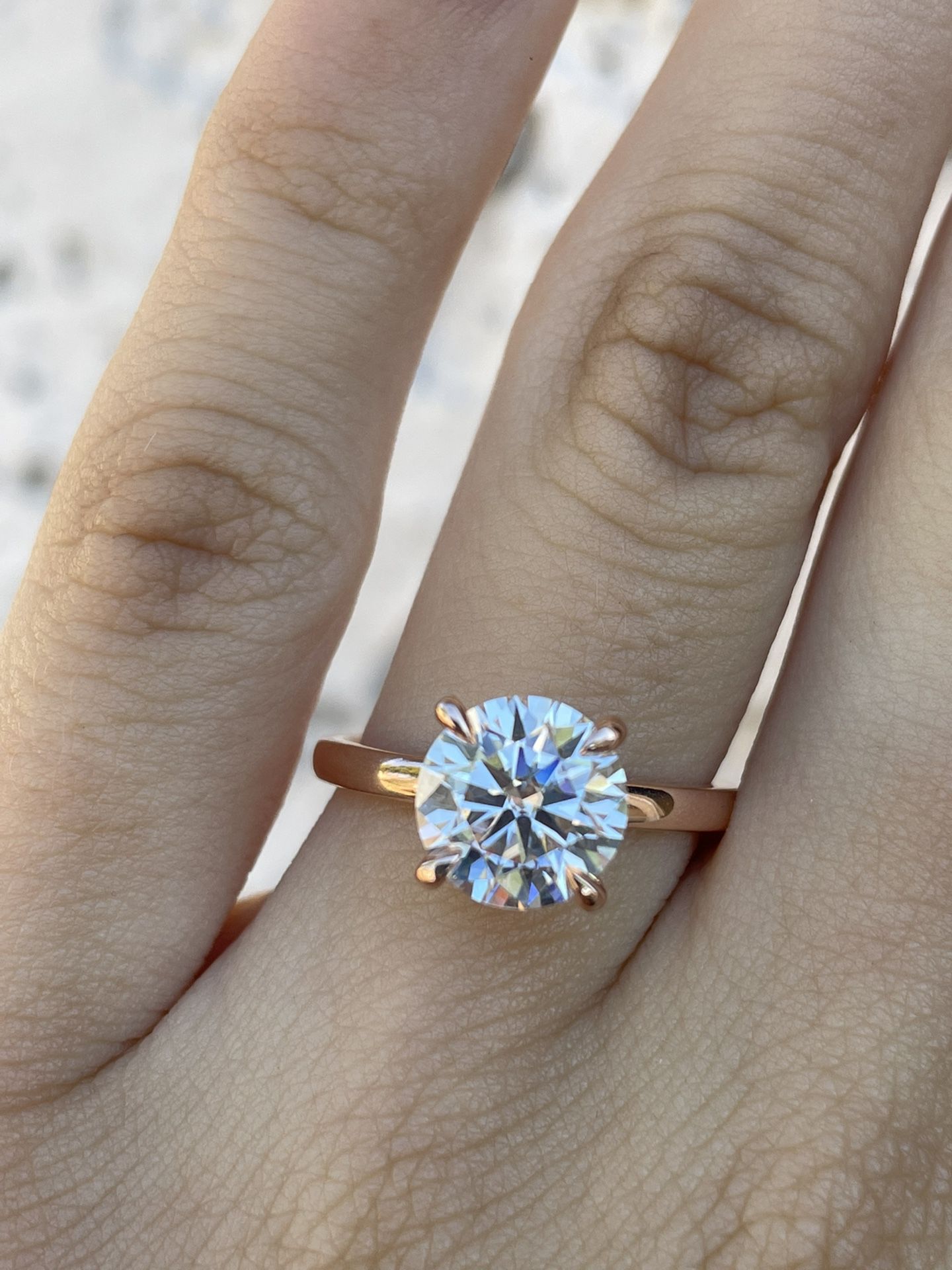 2 Carat Moissanite Diamond Engagement Ring Solitaire 
