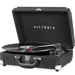 Victrola Vintage 3-Speed Bluetooth Portable Suitcase Record Player with Built-in Speakers