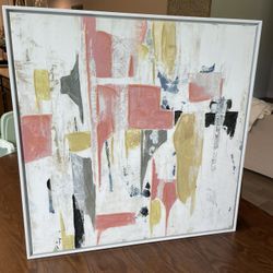 Fun Bright Abstract Wall Art 25”x25 