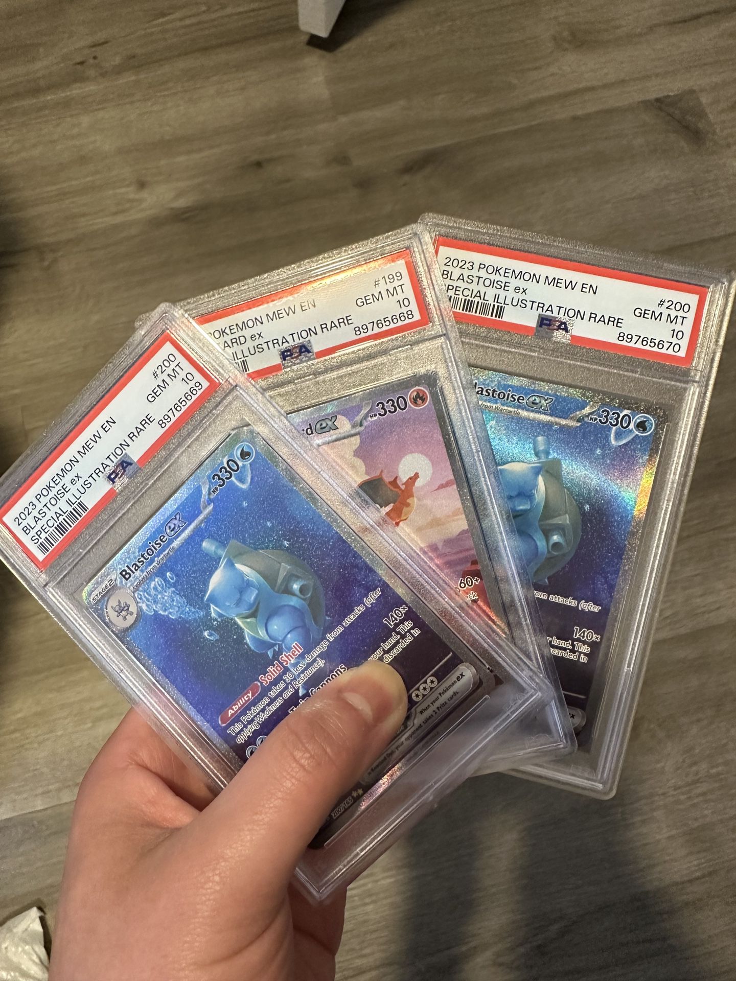 Pokemon 151 Trading Cards PSA 10 Blastoise & Charizard