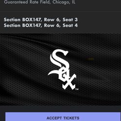 Chicago White Sox Opening Day-2 Tickets!!