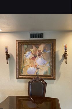 Framed Iris Floral Wall Art