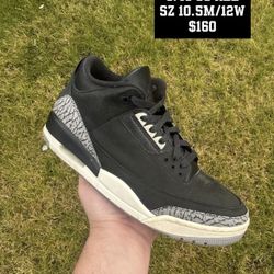 Jordan 3 Off Noir 9/10 OG All Size 10.5M/12W