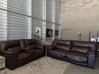 Dark brown couch set- free delivery