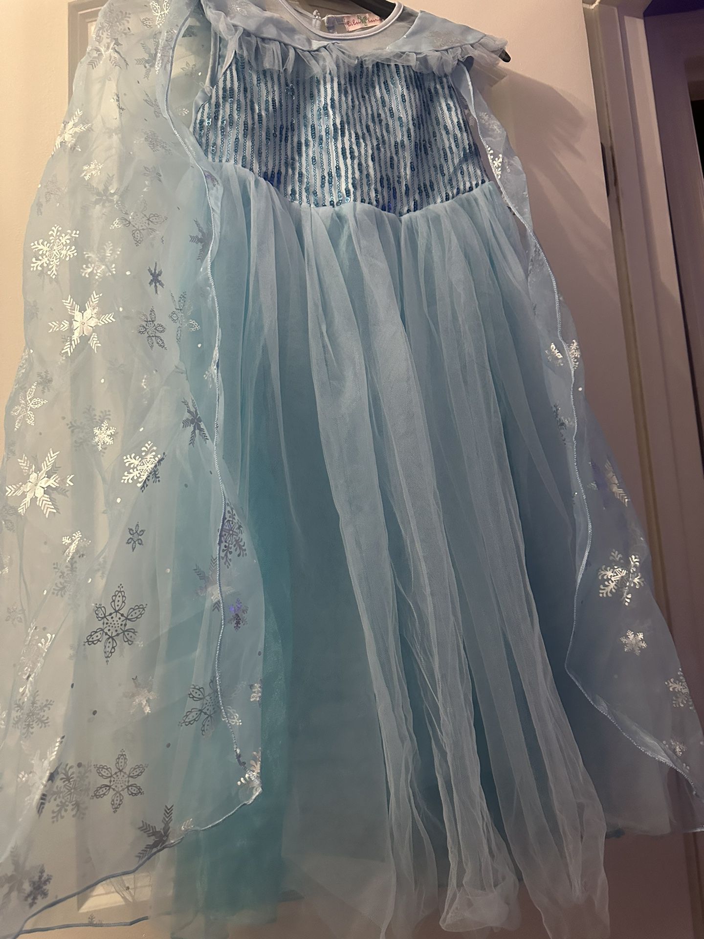Girls Elsa Cosplay Dress Fancy 