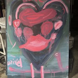 Valentine Love Acrylic Painting  