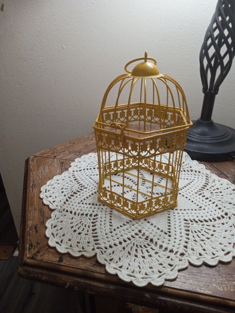 A Vintage Yellow Bird Cage