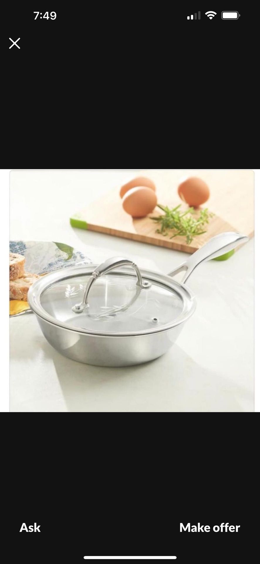 Sarten De 8” Tri Ply De Acero Inoxidable Princes House