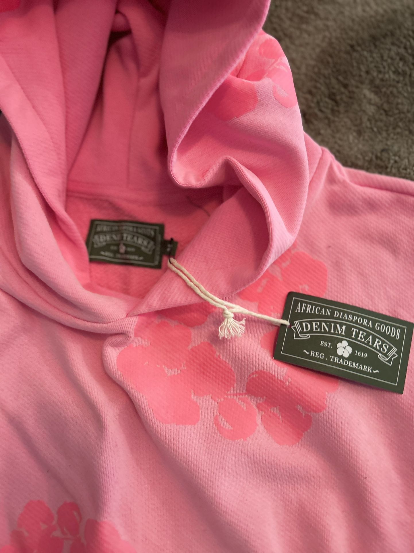 Pink Monochrome Denim Tears Hoodie (new)