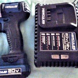 NEWER HERCULES CORDLESS 20 VOLT IMPACT DRILL WITH RAPID FAST ICHARGER AND 20 VOLT LITHIUM ION BATTERY