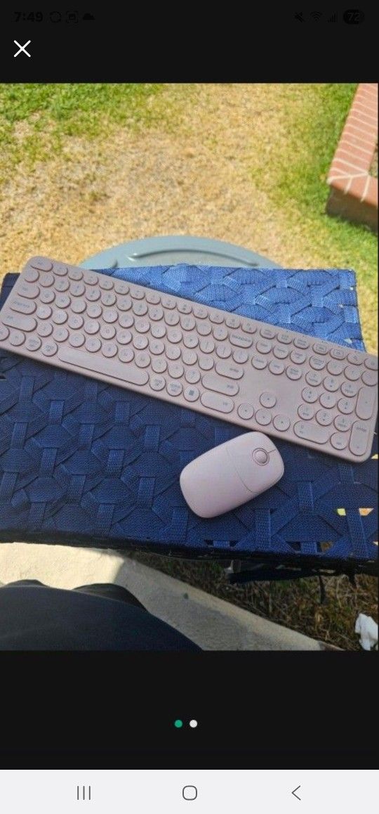 Pink Keyboard & Mouse Bluetooth Wireless 