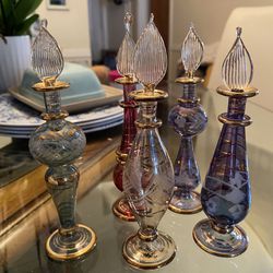 Fancy Perfume Bottles Set Of 5 Made In Egypt
