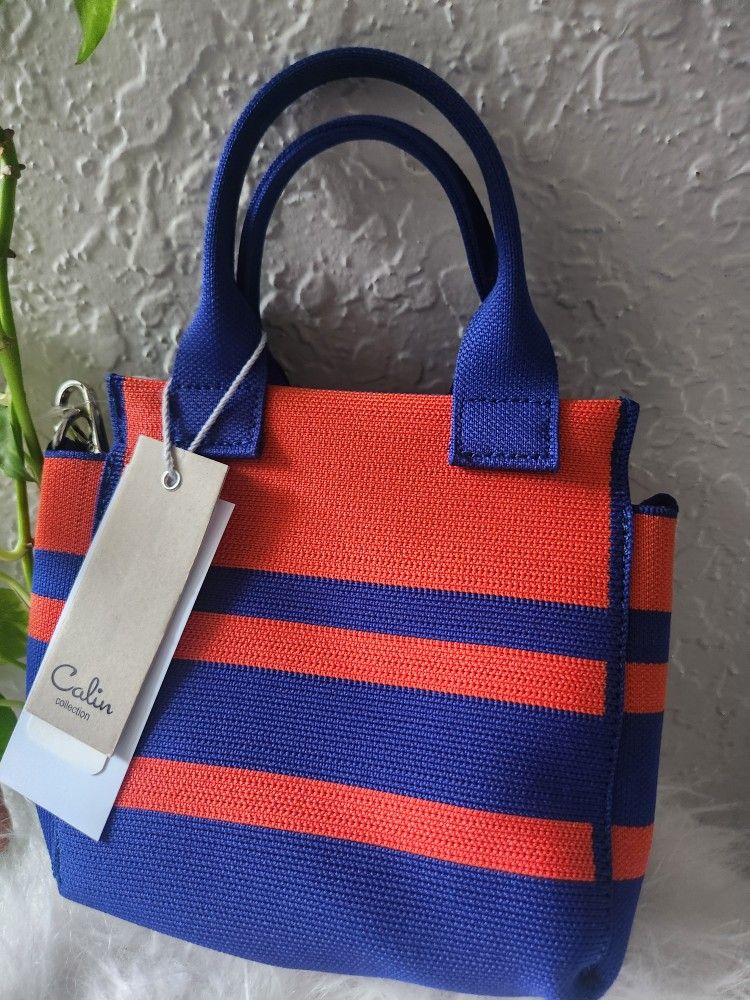 Stripe Canvas Mini Tote Satchel Bag By Colen Collection