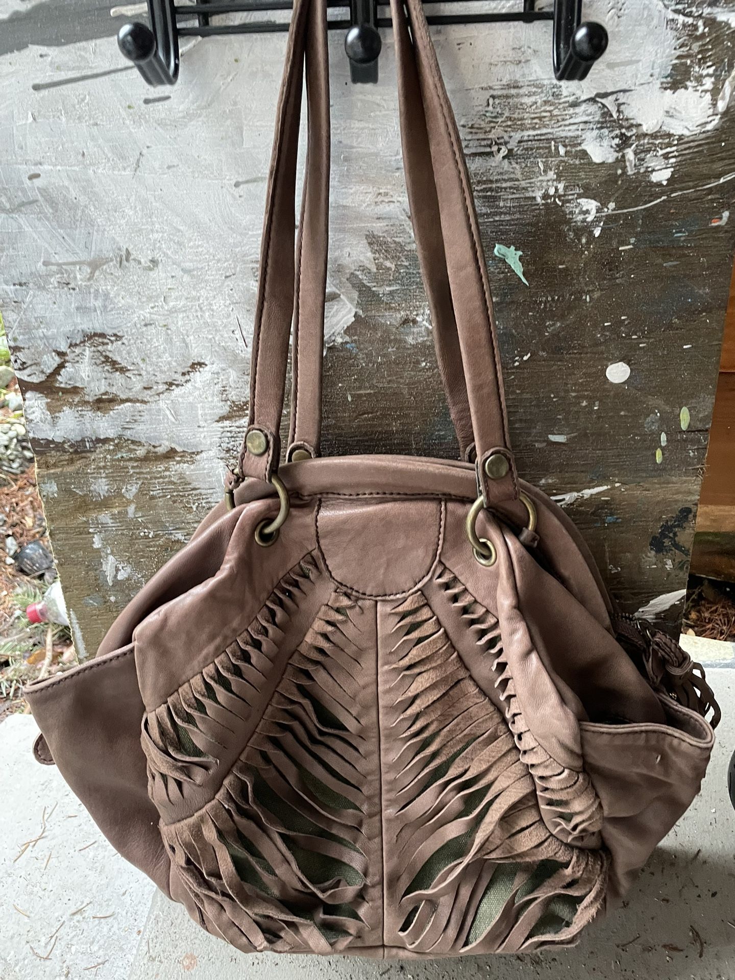 Lucky Penny Anthropologie Brown Leather Handbag 