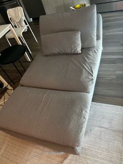 Ikea Chaise with Grey Cover