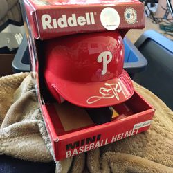 Mini Baseball Signed Helmet