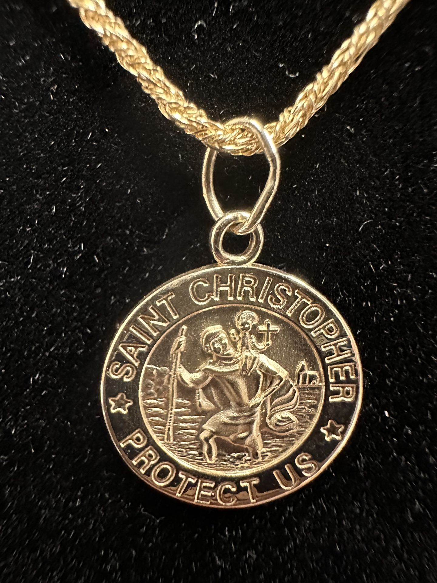 14k Gold Saint Christopher Pendant 