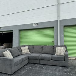 Beautiful Grey L-shaped Sectional Free Delivery 