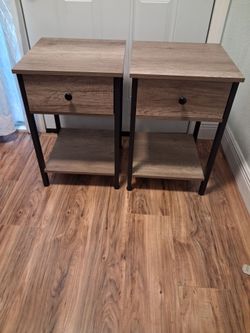 Industrial Rustic Design End Tables / Nightstands