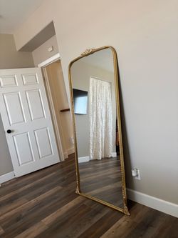 Gold framed full length mirror