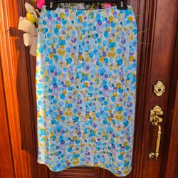 Mediterranean Lemon Azure Pattern Skirt Size S