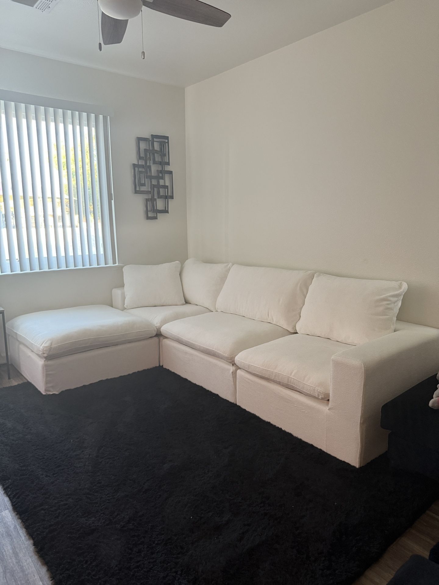 Luxe Cloud White Bouclé Sectional - Free Delivery