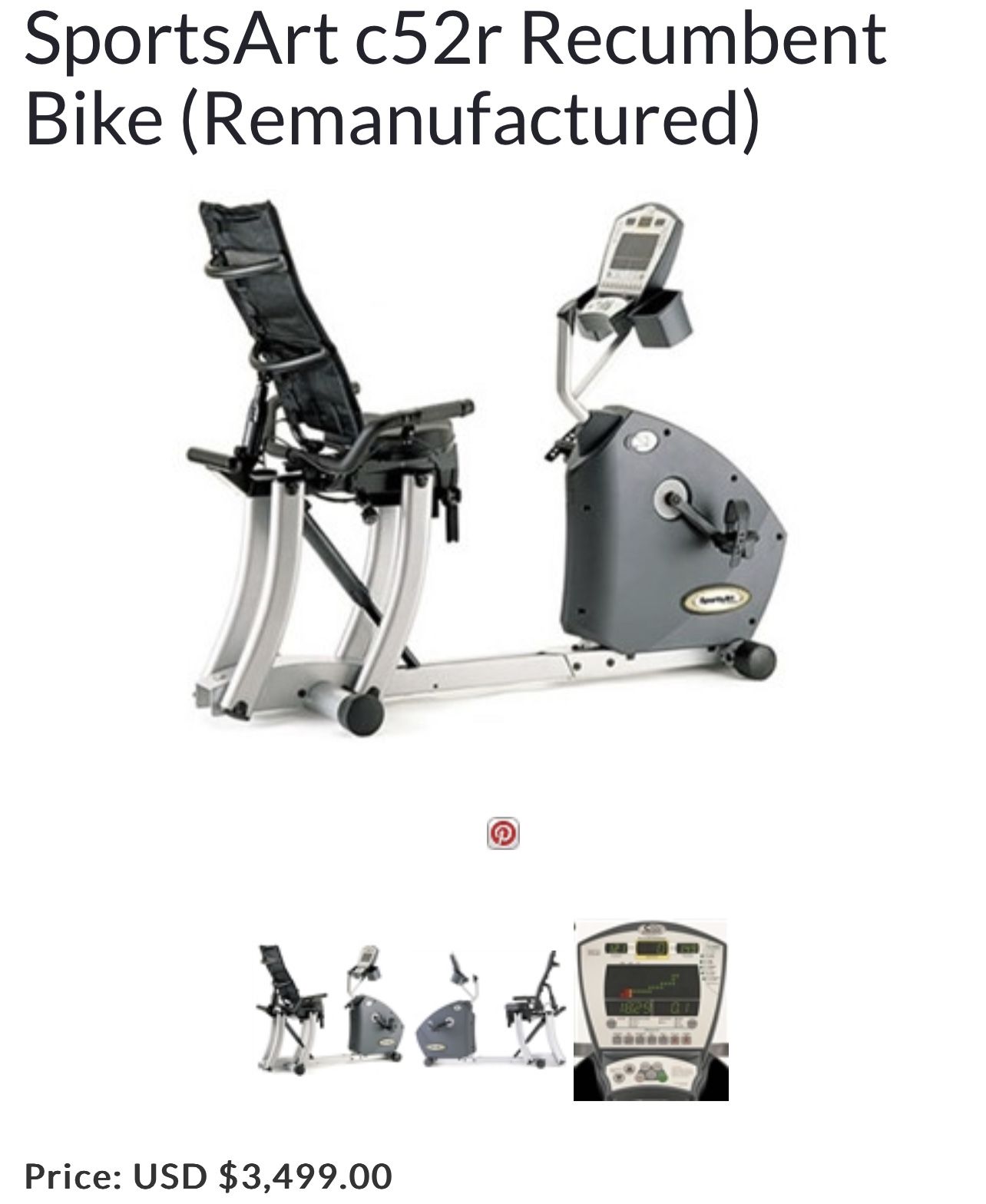 SportsArt C520R Recumbent Bicycle like New for Sale in Tumwater, WA