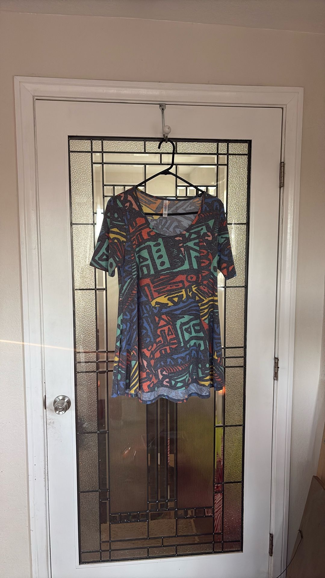 LuLaRoe Geometric Print Flowing Blouse-Size Small