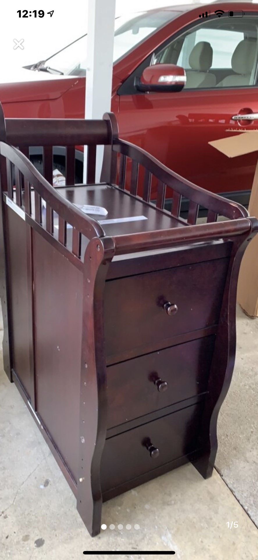 Toddler bed and changing table